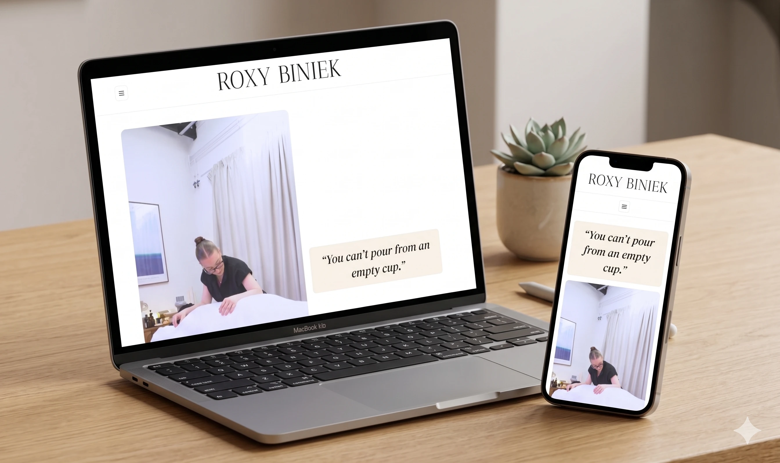 Roxy Biniek personal brand website preview