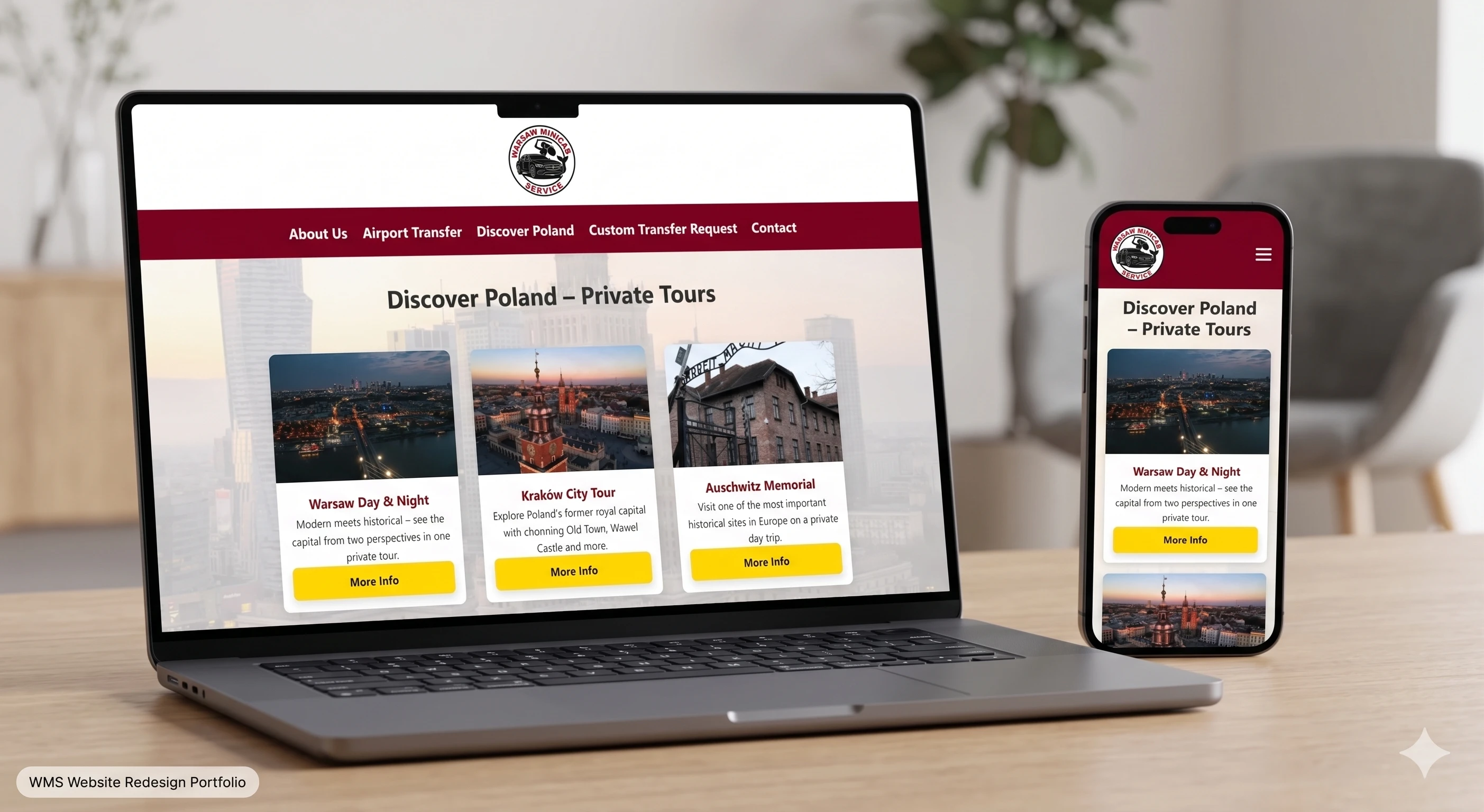 Warsaw Minicab Service website preview