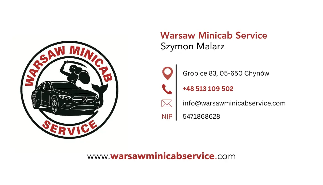 Business card — Warsaw Minicab Service, back