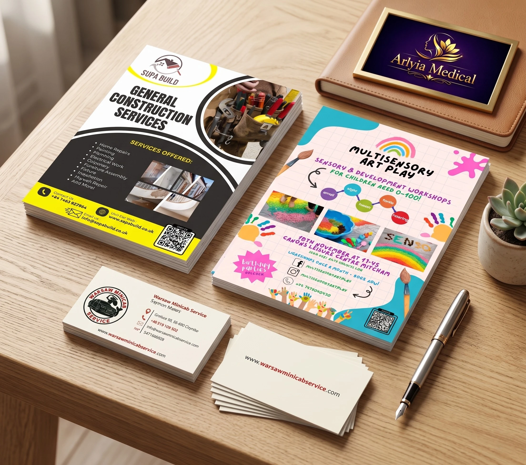 Branding, logo and print design samples